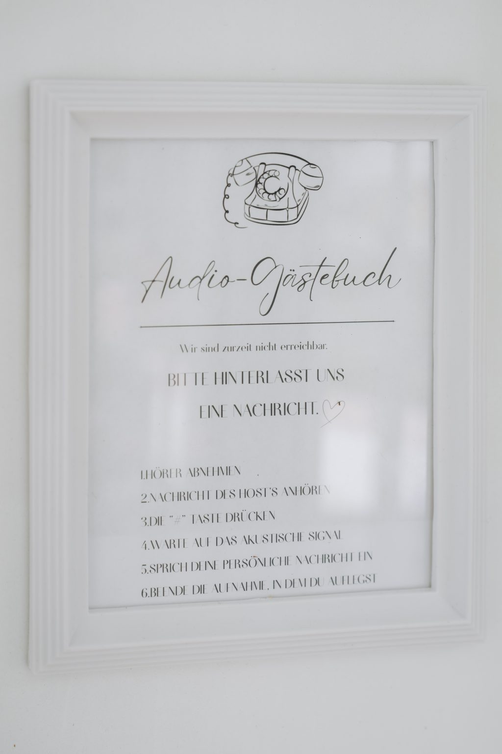 Detail Anweisung zur Nutzung des Audiogästebuch Telefons