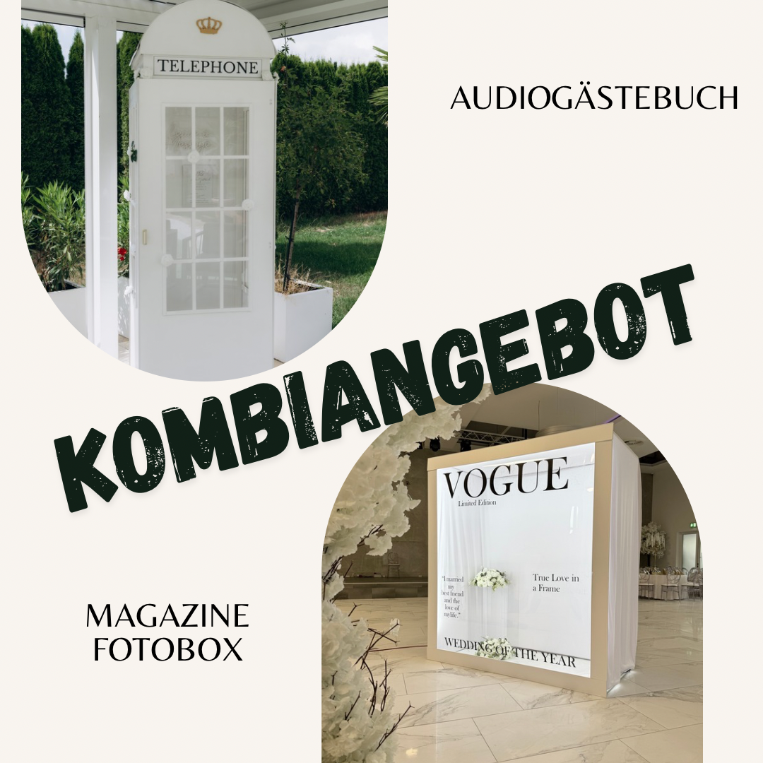 Kombiangebot für Hochzeiten: Audiogästebuch und Magazine Fotobox mieten